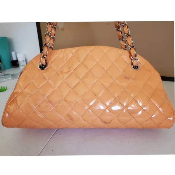CHANEL Orange Patent Mademoiselle Bowling … - Picture 6 of 14